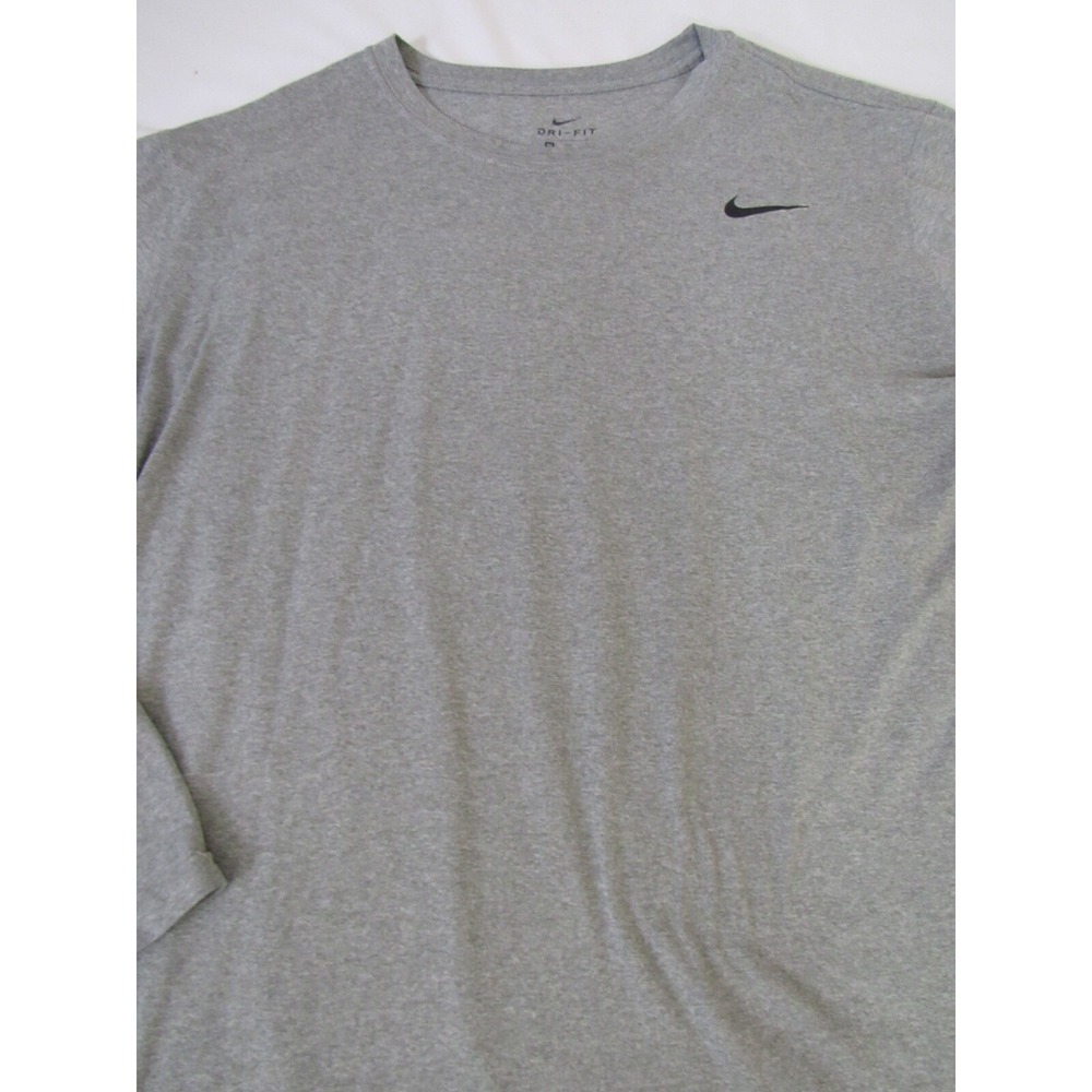 Nike Dri-Fit Athletic Cut Gray Long Sleeve T-Shirt Cotton Men's Sz‎ L